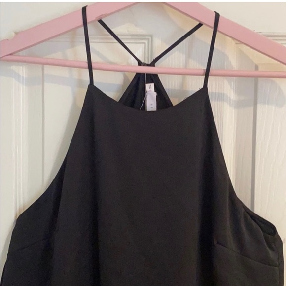 Lush Black Tiered Halter Top w/ Racerback - M - Picture 2 of 4